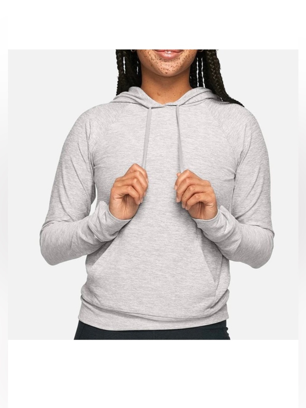 Outdoor Voices Lightweight Cloudknit Hoodie Light Gray Womens Medium